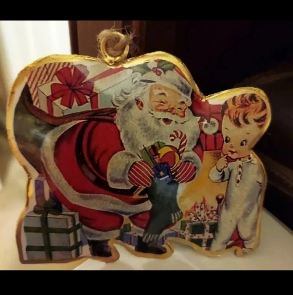 Abbott Collection 37-IMPRINT-043 Santa with Boy Ornament BNWT RETIRED 2022